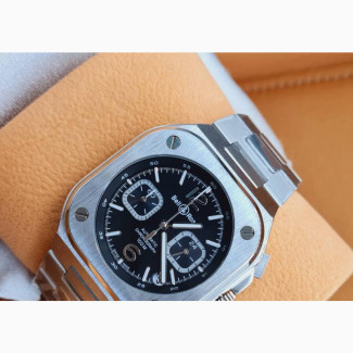 High Quality BELL ROSS Silver Chain Black Dial Watch