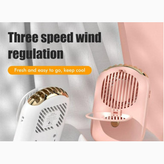 Neck Hanging Makeup Fan, Mirror Fan Durable 2000mah White