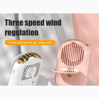 Neck Hanging Makeup Fan, Mirror Fan Durable 2000mah White