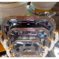 Elegant Stainless Tray Set - 3 Pieces