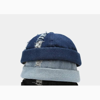 Denim Faceless Beanie/ Watermelon Cap