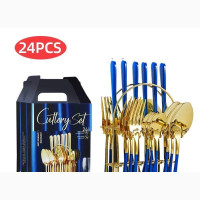 Golden Cutlery Set - 24pcs