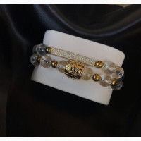 Crystal Clear Color with Gold Bracelets for Women - Fashion Jewelry