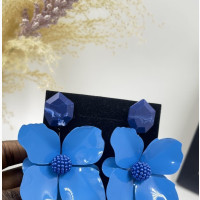 Blue Acrylic Flower Earrings