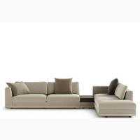 L-Shape Velvet Sofa With Throw Pillows - Brand New