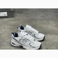 New Balance 530 White Silver Navy Sneakers - Unisex - Brand New