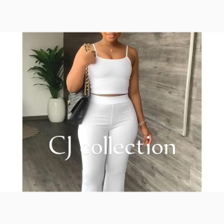 Stylish 2pcs Palazzo and Crop Top Set - Brand New