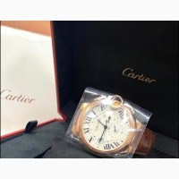 Cartier Semi Chrono Leather Wrist Watches