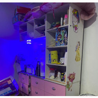 Baby Dresser and Organizer - White and Pink, 12 Drawers, Lights