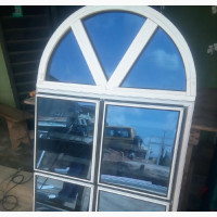 Frameless Half Circle Transom Window with Hark