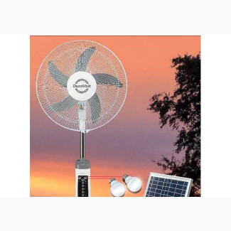 Duravolt 16inches Rechargeable Standing Fan+Solar Panel+Bulb
