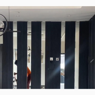 Fluted Panel With Mirror Wall Cladding Wall Decor