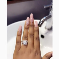 VVS Moissanite Engagement Ring and Wedding Band