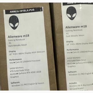 New Laptop Dell Alienware M18X 64GB Intel Core I9 SSD 4T