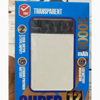 Transparent Super Capacity 30, 000mah Powerbank