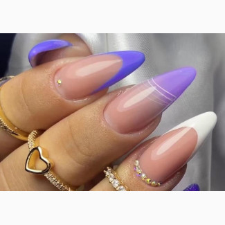 Stylish Reusable Stoned Press on Nails - 24 Pcs