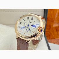 Cartier Genuine Leather Chronograph Wristwatch