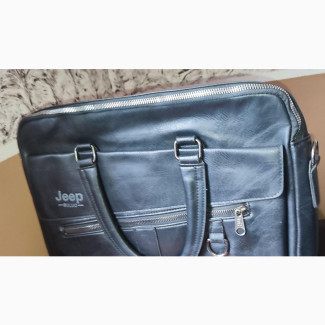 Stylish Black Leather Laptop Bag for Men - Brand New