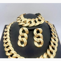 New Designer Bold Silver and Gold Chain Jewellery Set