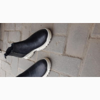 Hand Made Ankle Shoe With Elastic and Zip With White Sole