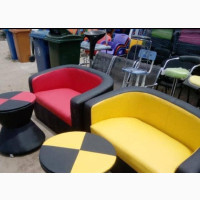 Leather Sofa Chair and Table From