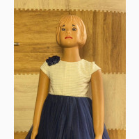 Cream and Blue Black Girl Party Dress - Brand New
