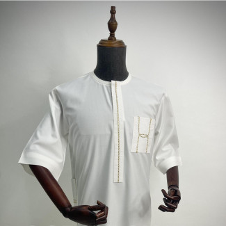 Off White Threaded Kaftan