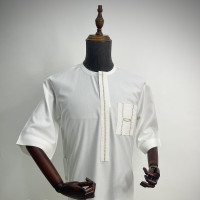 Off White Threaded Kaftan