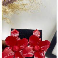Red Flower Earrings