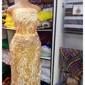 Quality Chagne Gold Beaded Lace