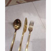 Accurate Gold Dinner Set - Spoon, Fork, and Knife