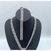 Ice Cuban Link Chain, Pendant and Bracelet Combo - 120k