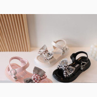 Girls Glossy Bow Sandals