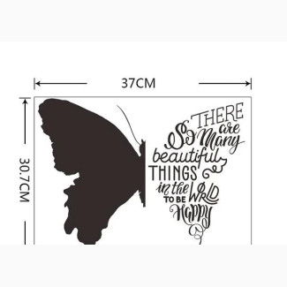 Creative Retro English Butterfly Wall Sticker - 30.7*37cm