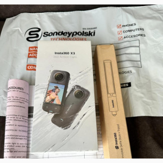 Insta360 X3- Waterproof 360 Action Camera With Selfie Stick