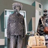 Premium Luxury Louis Vuitton Crystal Denim Up and Down Ss23
