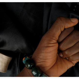 Stylish Green Ghana Bead With Moss Agate Bracelet for Men