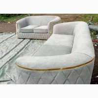 Modern 7 Seater Living Room Fabric Made Royal Sofa Chair