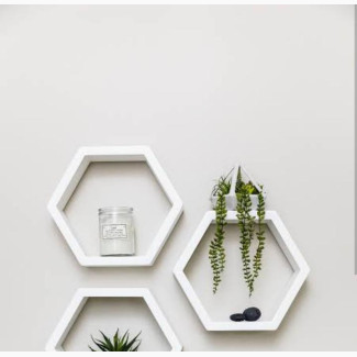 Hexagon Floating Wall Shelf - Brand New
