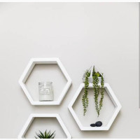 Hexagon Floating Wall Shelf - Brand New