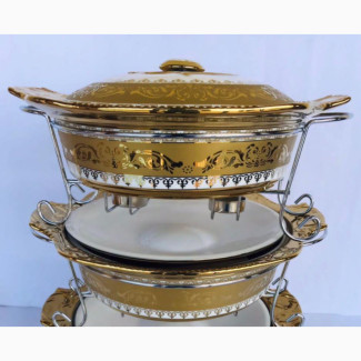 3 Sets Golden Ceramic Dish