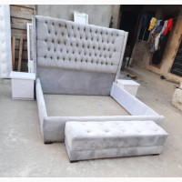 6/6 ) Upholstery Quality Bedframe With Standard Ottoman