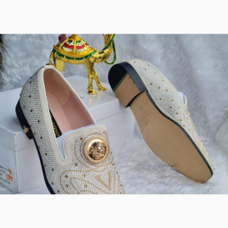 Versace White Stones Shoes - Classic Men#039;s Fashion