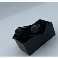 Unique Steel Black Mismatch Cufflinks