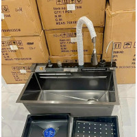 Multi Function Waterfall Kitchen Sink - Button Control