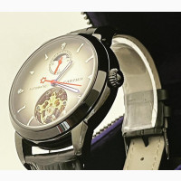 Cartier Automatic Men Leather Strap Wristwatch