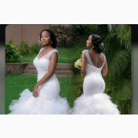 Stunning Mermaid Ruffles Wedding Gown