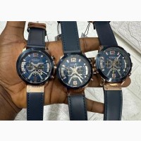Blue Leather Chronograph Watch
