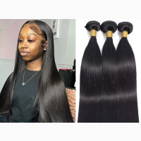 12A Human Hair 100% Frontal Straighten Wig/Bundle