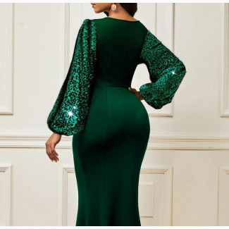 Green Sequence Mermaid Gown